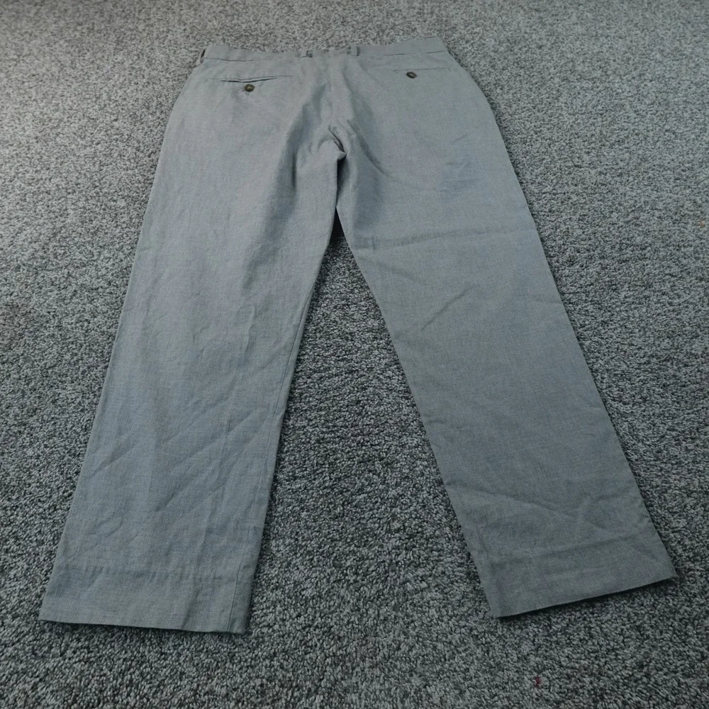 J Crew Pants Mens 33X26 Gray Bowery Slim Chino Trouser Flat Front Stretch Preppy